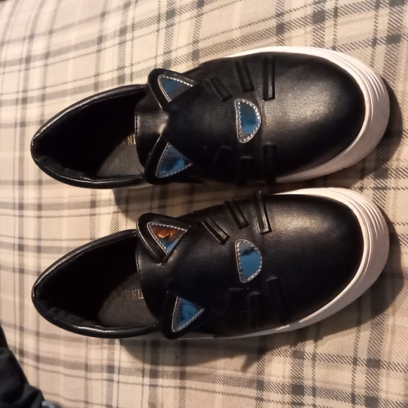 Vanilla Punk Shoes - Black kitty cat shoes